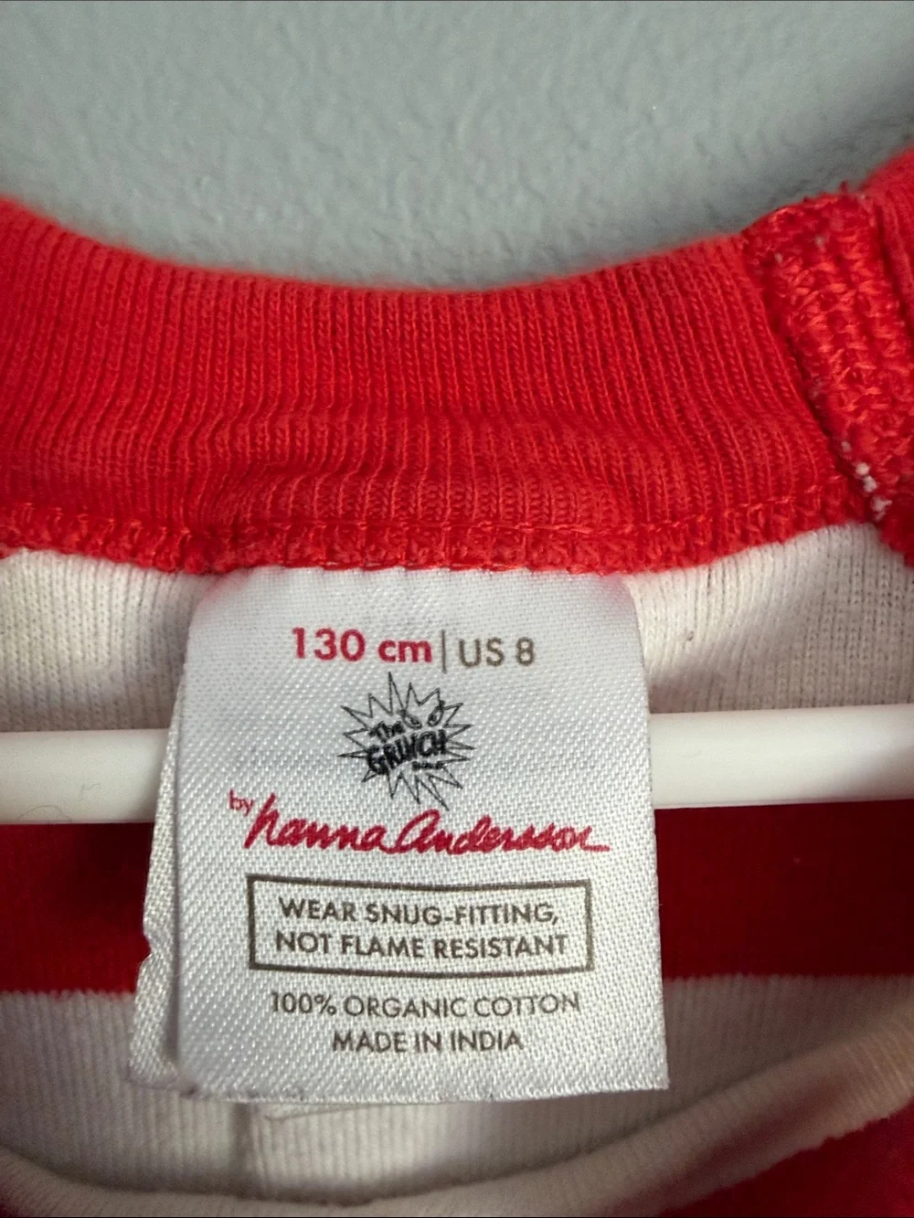 Hanna Andersson Dr. Seuss Max the Dog Pajama Top Christmas Striped Size 8